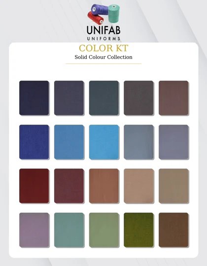UniFab Color KT chart showing twenty fabric shades