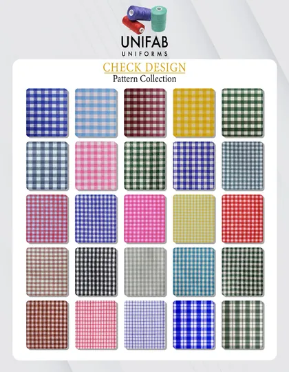 UniFab school uniform check designs in a range of colors and check sizes