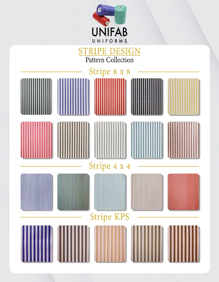 Stripes and other catalog patterns can guide your restaurant uniform brief.